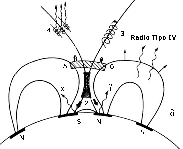 Las distintas radiaciones liberadas por el Sol por una ráfaga Las distintas radiaciones liberadas por el Sol por una ráfaga